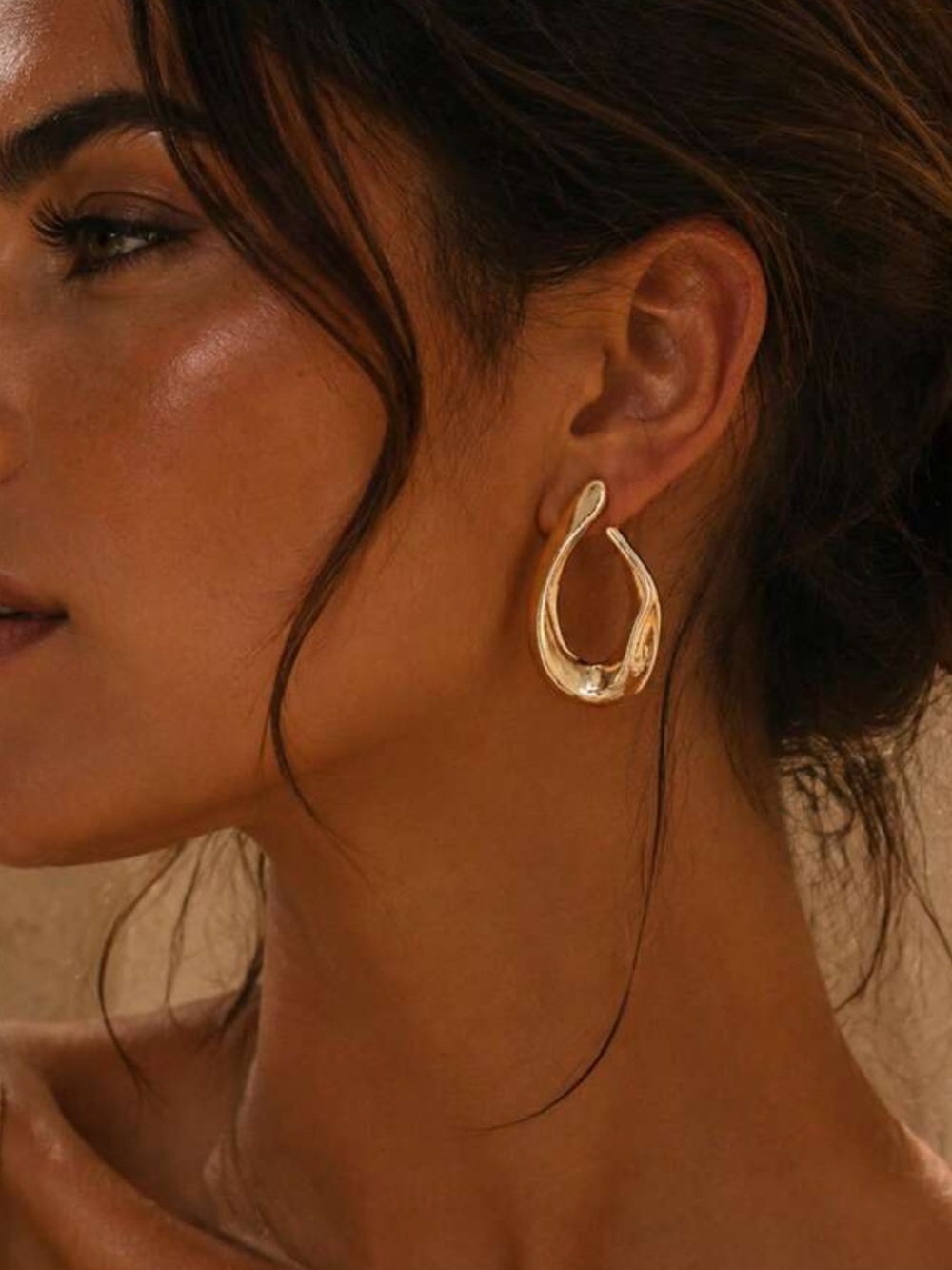 Kohl's Polished Gold Sculptural Hoop Earrings